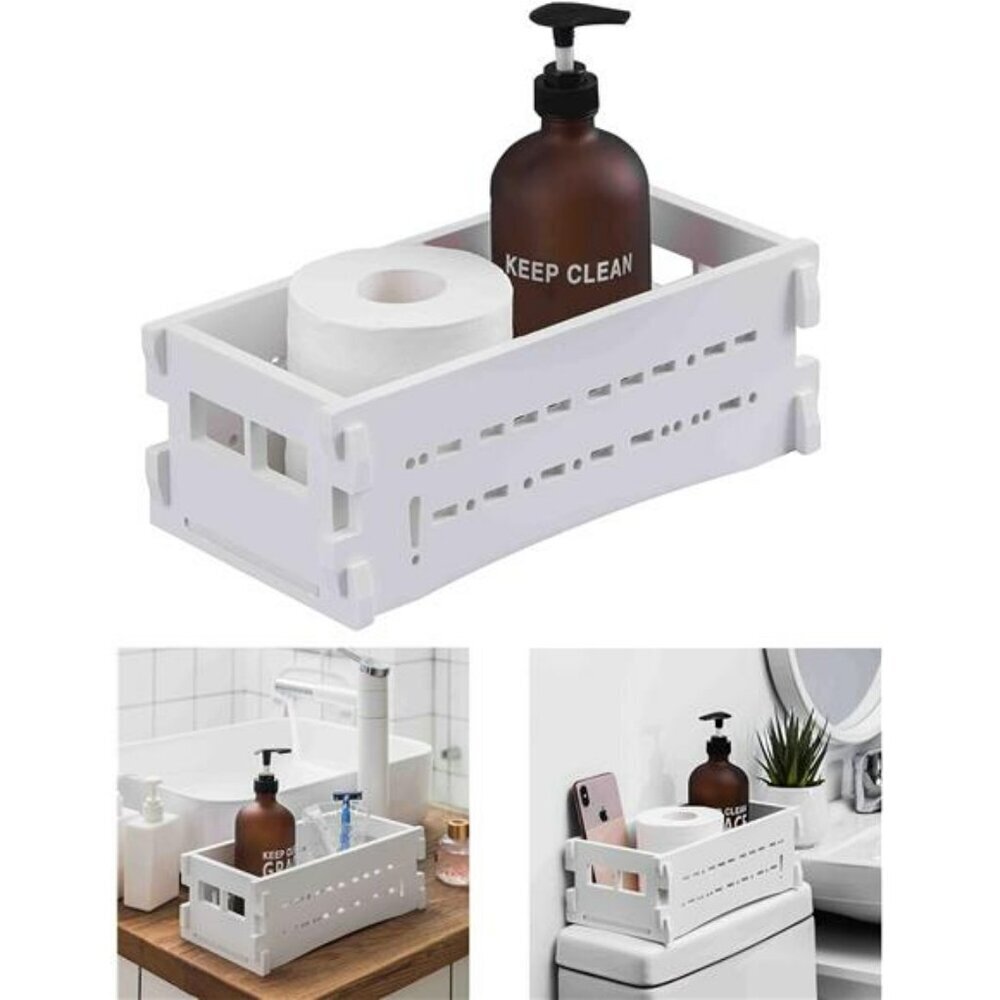 Toilet Paper Storage: Small Bathroom Storage for Small Space Organizer White